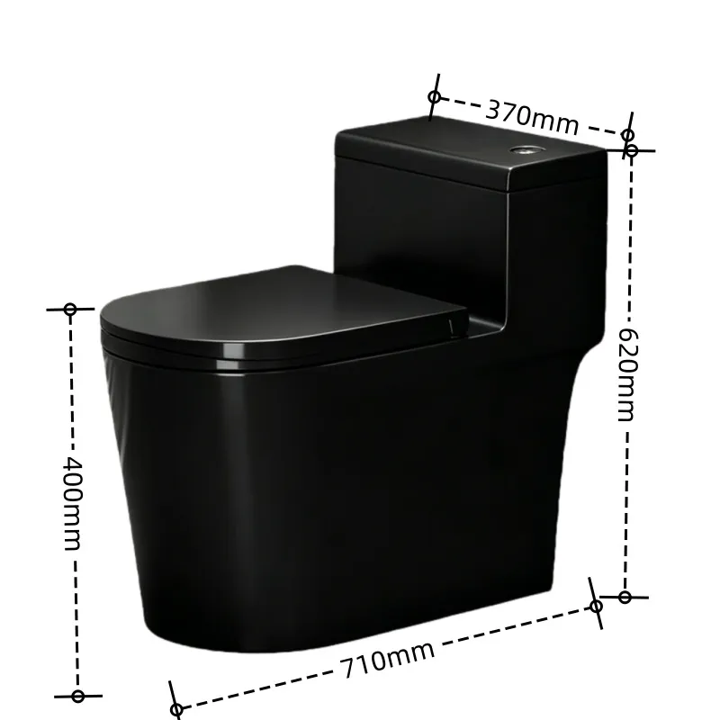 Home Bathroom Ware - สำหรับโถสุขภัณฑ์แบบไซฟอนสีดำของเฉาโจว ขนาดเส้นผ่านศูนย์กลางใหญ่ ประหยัดน้ำ ทนต่อความเย็นจัด ผลิตจากเซรามิก สำหรับห้องน้ำในบ้าน