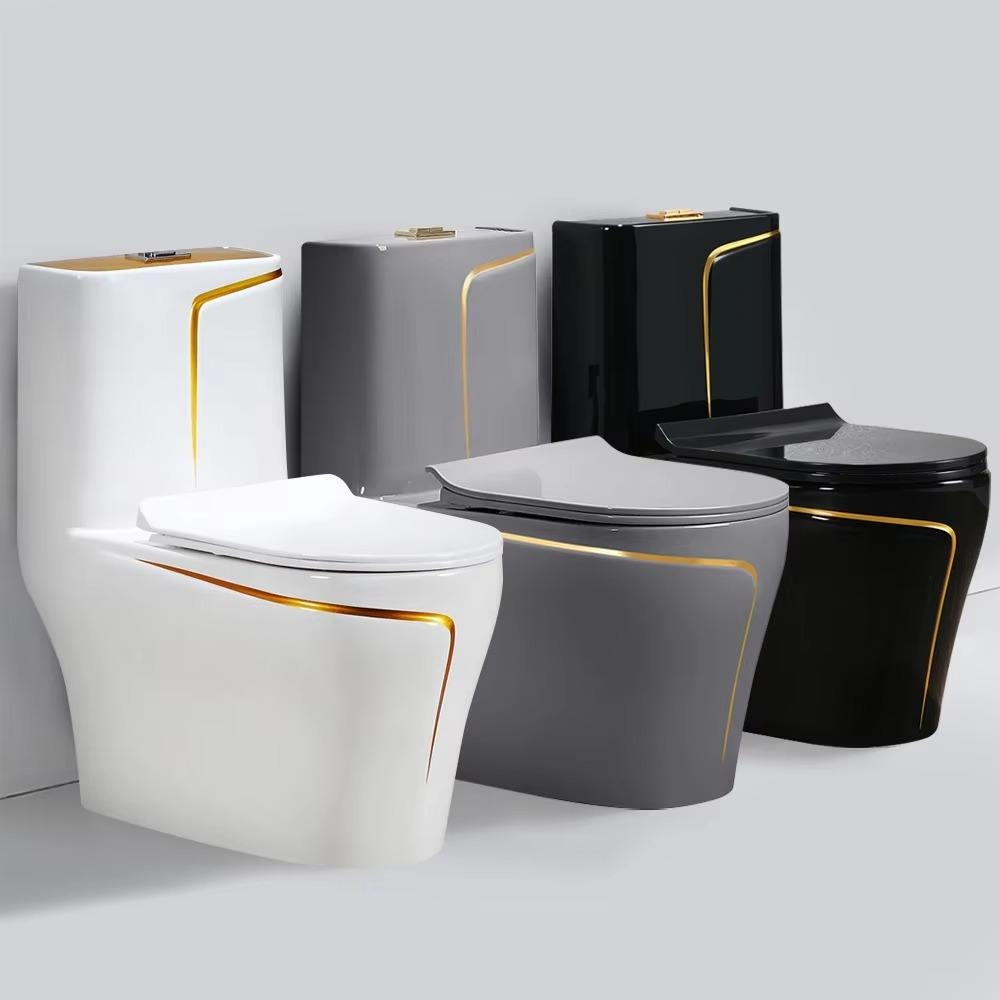 Home Bathroom Ware - โถสุขภัณฑ์เซรามิกแบบชิ้นเดียวติดพื้น ระบบไซฟอนสุดหรู สำหรับโครงการห้องน้ำในบ้าน