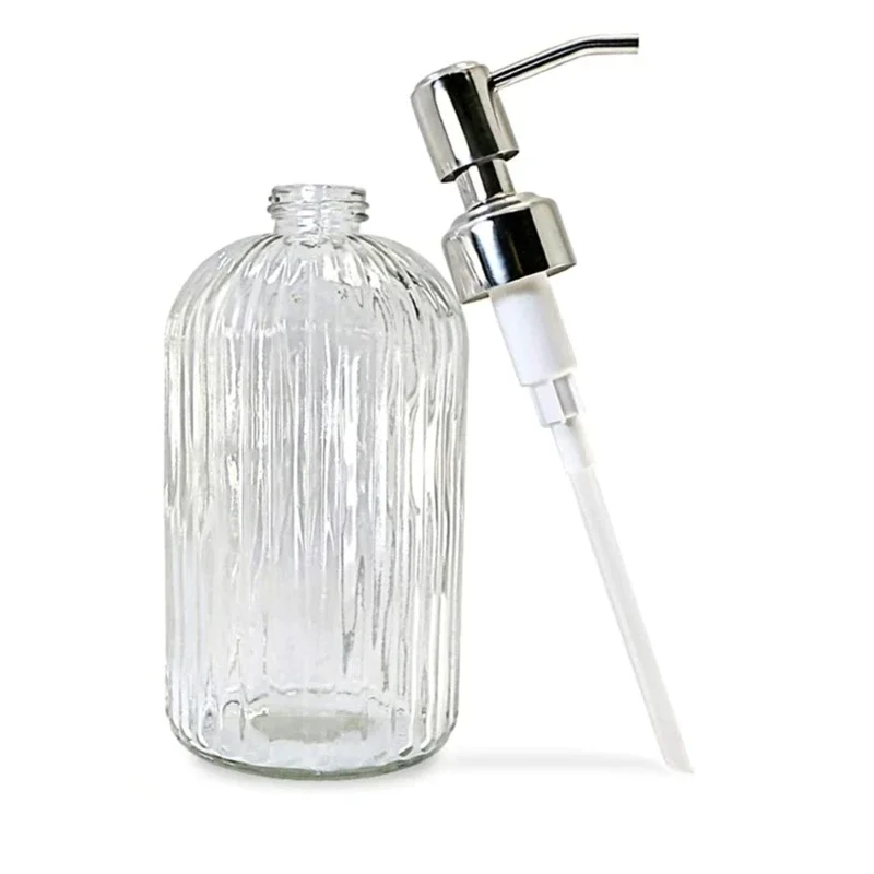Glass Soap Dish - เครื่องจ่ายสบู่ห้องน้ํากระจกใสเติม Subbottle ผงซักฟอกห้องครัวเจลทําความสะอาดมือเจลอาบน้ําขวดแชมพู