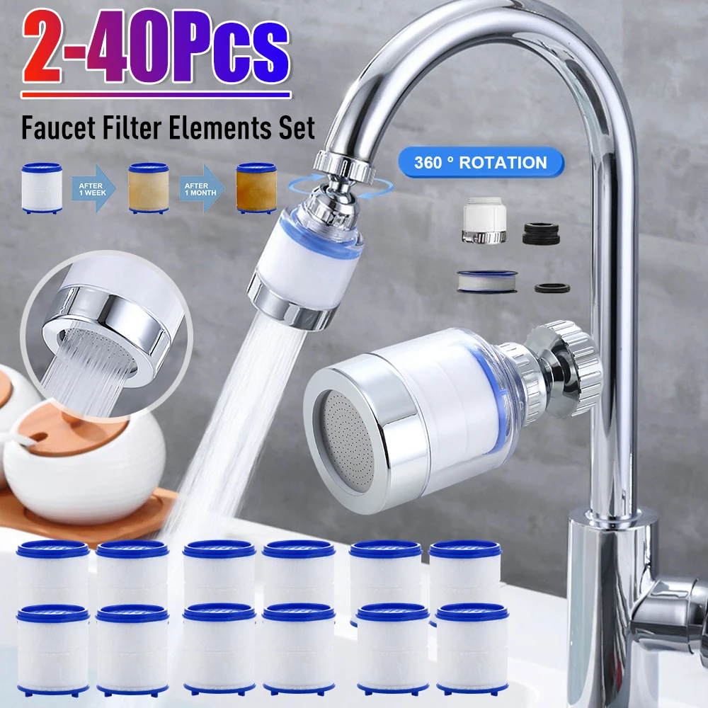 Home Bathroom Water Filter - ไส้กรองก๊อกน้ำ เครื่องกรองน้ำ กำจัดคลอรีน โลหะหนัก อะแดปเตอร์ก๊อกน้ำ ไส้กรองใยฝ้าย