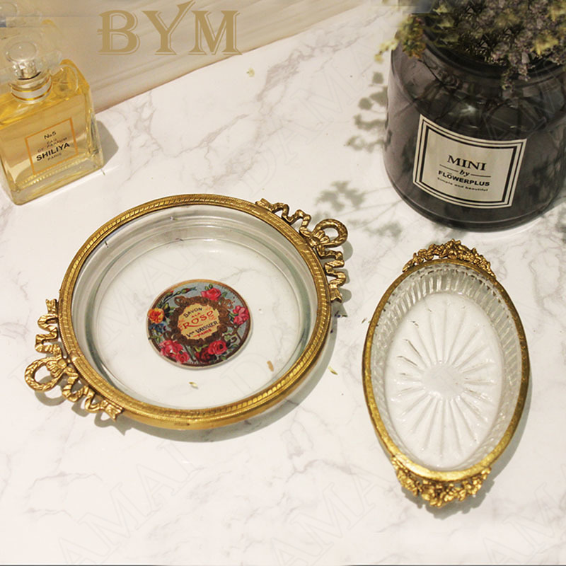 Glass Soap Dish - แก้วยุโรปถาด Retro Relief Decor เครื่องสำอางค์คอนเทนเนอร์ความคิดสร้างสรรค์ห้องน้ำสบู่จานเครื่องประดับตกแต่งบ้าน