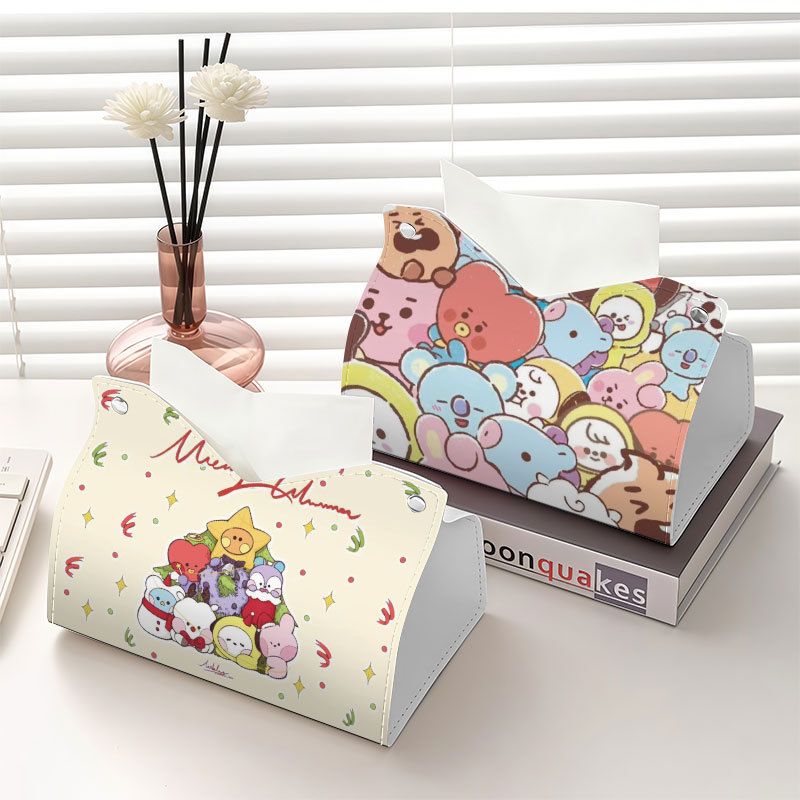 Home Bathroom Equipment - กล่องกระดาษเช็ดมือลาย BT21 รูปแบบรถการ์ตูน เหมาะสำหรับวางของในห้องน้ำ 2026