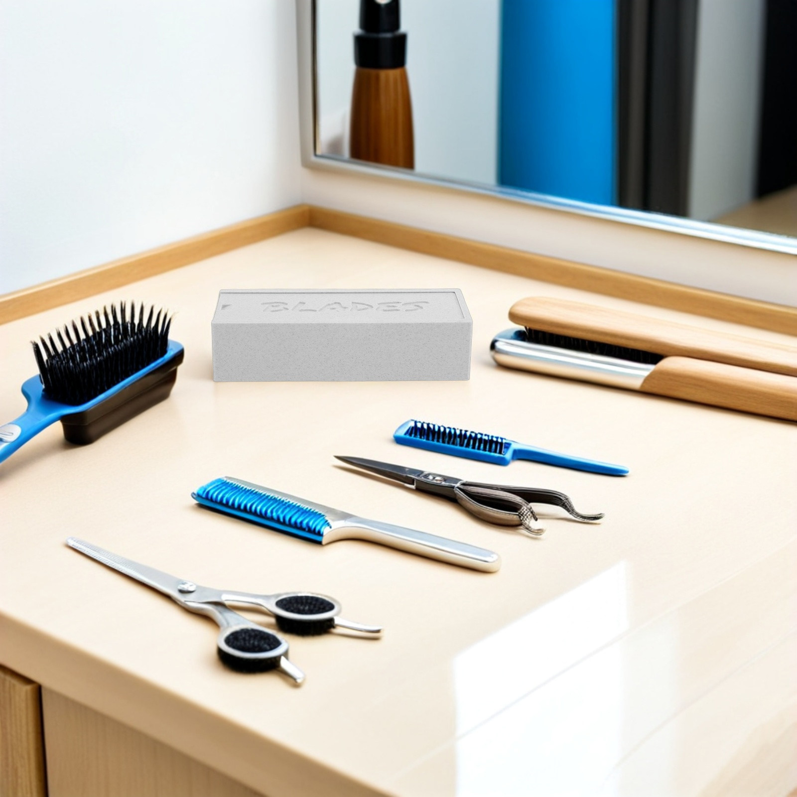 Home One Bathroom Accessories - กล่องเก็บใบมีดสองช่องสีขาว ที่เก็บใบมีดสำหรับใช้ในบ้าน ห้องน้ำ ร้านตัดผม อุปกรณ์เสริมสำหรับเครื่องโกนหนวด