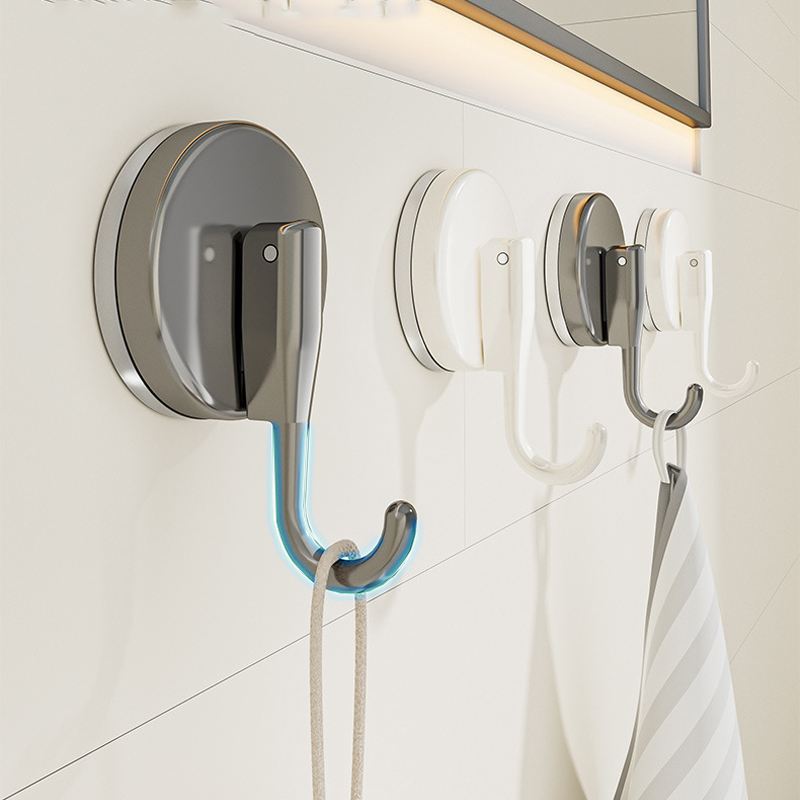 Home Bathroom Equipment - ถ้วยดูดตะขอ Punch-ฟรีมัลติฟังก์ชั่แขวนกุญแจตะขอเสื้อผ้าห้องน้ํา Robe Coat ผ้าเช็ดตัว Hook
