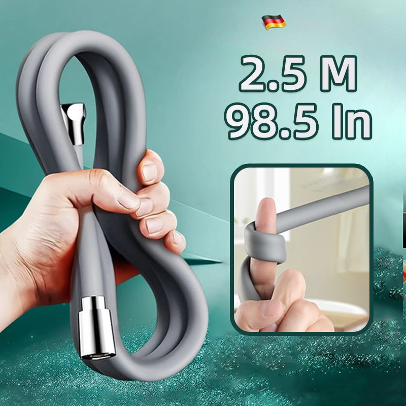 Home Bathroom Equipment - 2.5 ม. สีเทายาวพิเศษสายฝักบัวซิลิโคน Universal Handheld Shower