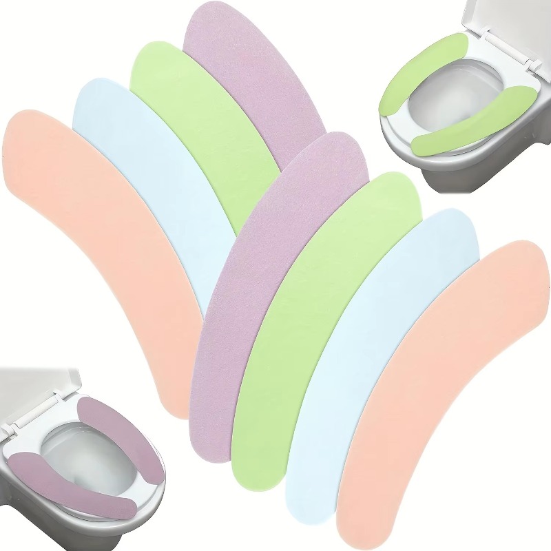 Home Bathroom Equipment - 1/5/10 คู่เบาะรองนั่งชักโครกหลากสีสันนุ่มสบายล้างทำความสะอาดได้เบาะรองนั่งชักโครกเหนียวอุปกรณ์ทำความสะอาดห้องน้ำ