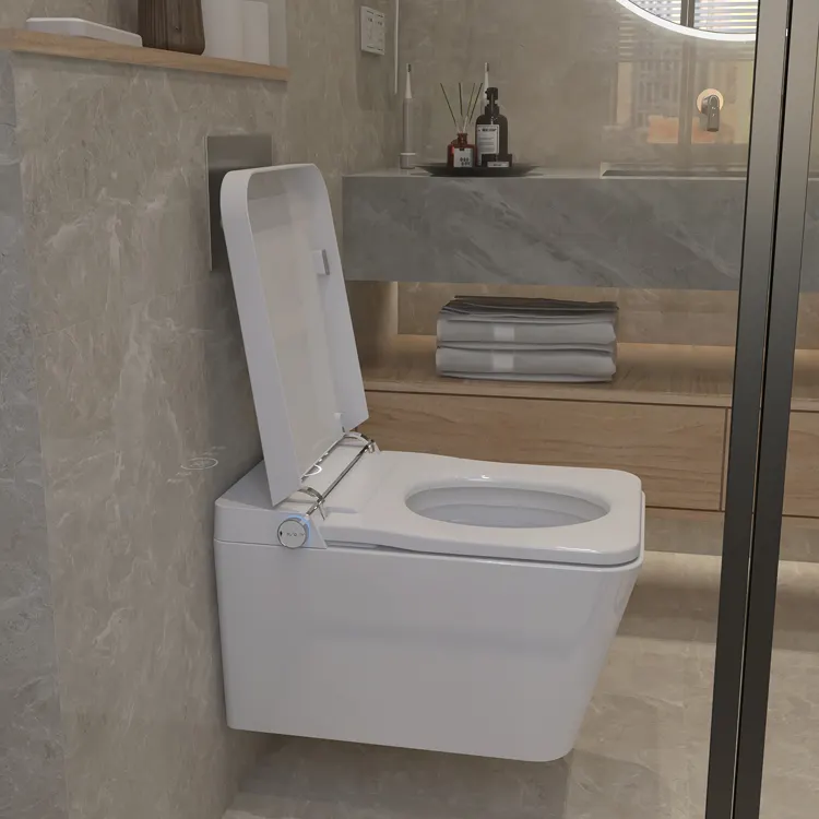 Home Bathroom Ware - สุขภัณฑ์อัจฉริยะแบบแขวนผนัง ควบคุมผ่านแอพพลิเคชั่น ระบบชำระล้างอัตโนมัติ พร้อมบิเดต์ เซรามิก ทันสมัย