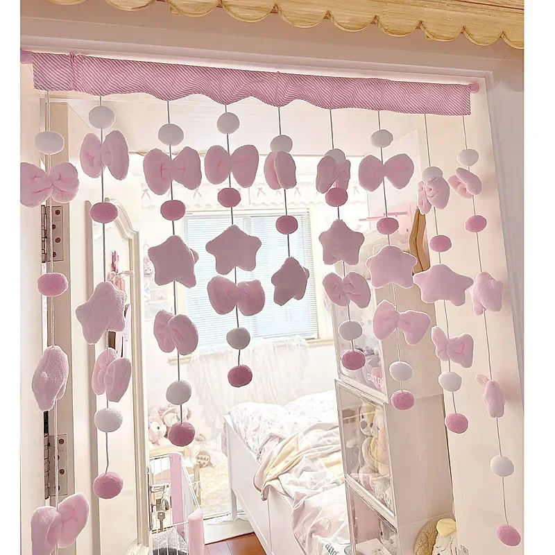 สีชมพูน่ารักโบว์ผ้าม่านสั้นด้า - Home Bathroom Products บทวิจารณ์และราคา