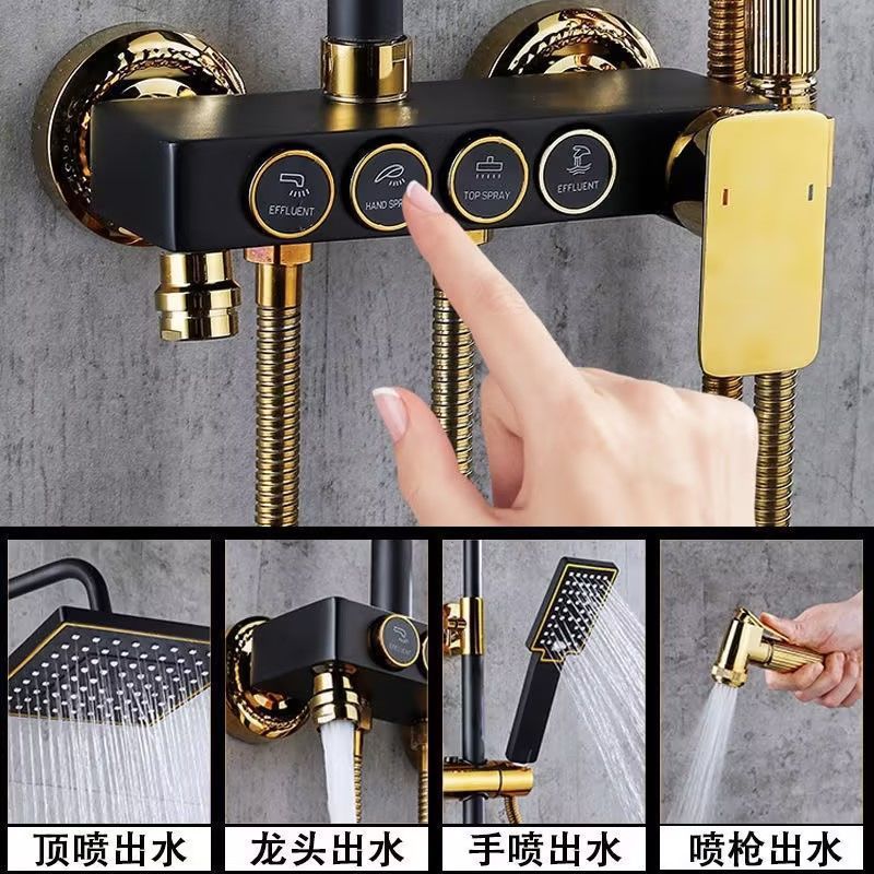 ชุดระบบฝักบัวสแตนเลสสีดำทอง พร - Home Bathroom Equipment บทวิจารณ์และราคา